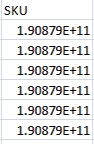 Example CSV that has been converted