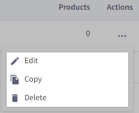 The action menu in the shared options list.