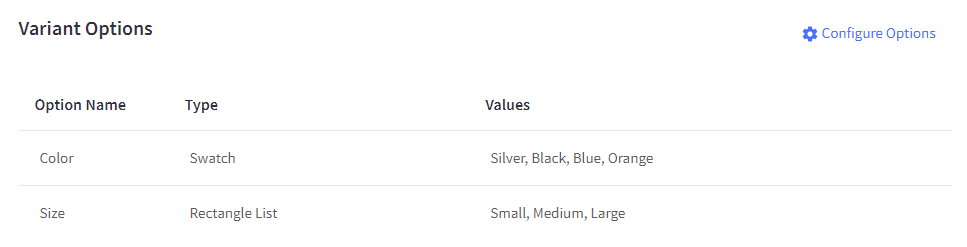 Variant Option Product Options - Variant Option Product Options