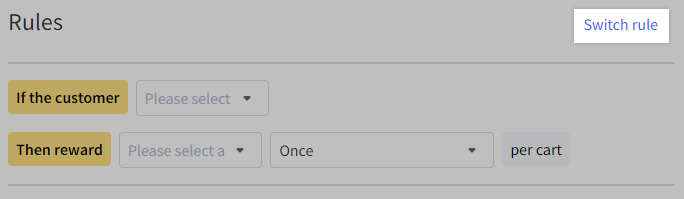 Click Switch rule to use a different discount template.