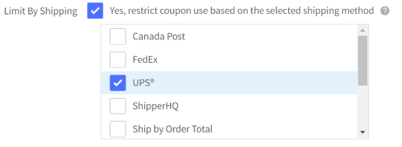 Limit coupon to specific shipping methods