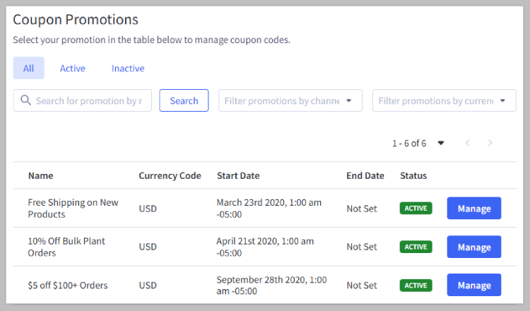 Using the Promotion Code Manager