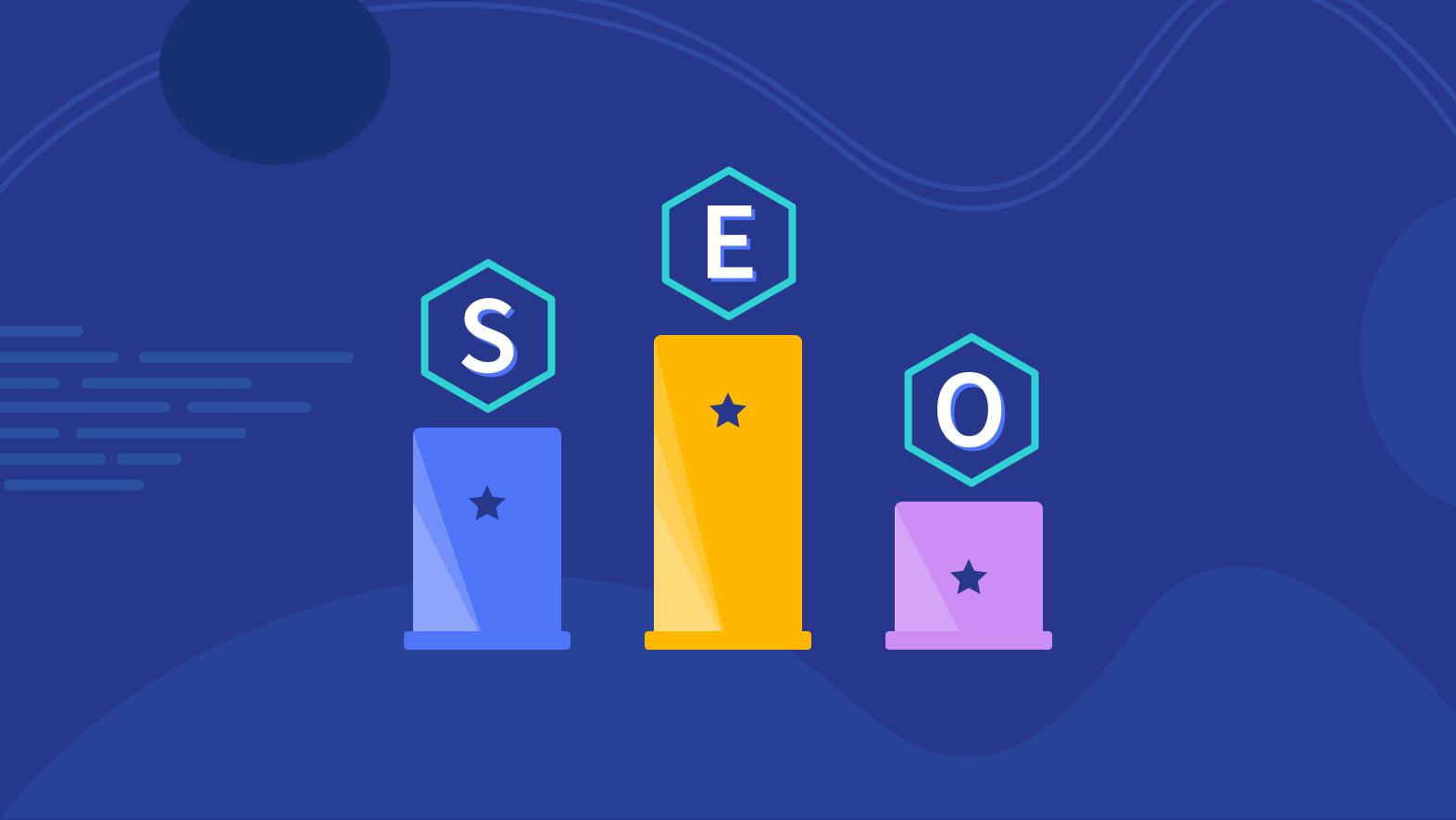 Podium illustrating SEO ranking