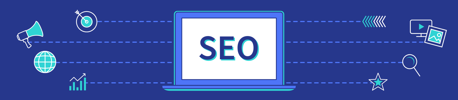 Illustration showing SEO concepts