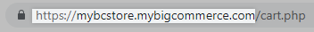 A cart page using the secure BigCommerce subdomain