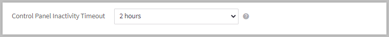 Control panel inactivity timeout setting.