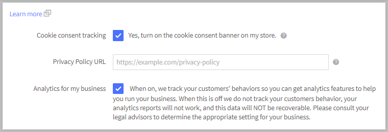 Customer privacy settings.