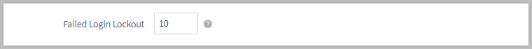 Failed customer account login lockout setting.