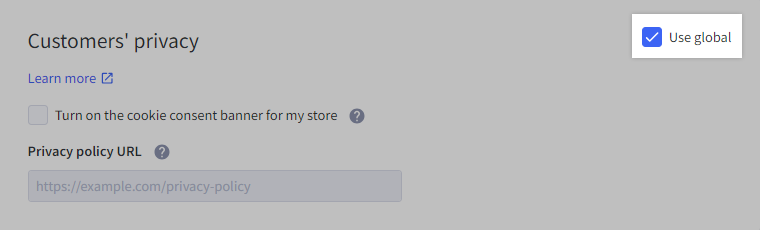 Use global checkbox highlighted in Multi-storefront Customer's privacy settings.