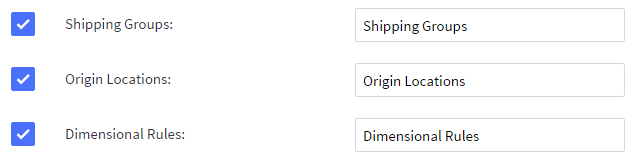 ShipperHQ attributes under the Products tab when creating a new export template