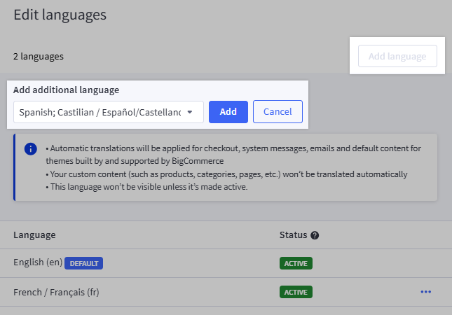 Localization Settings