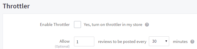 Review Throttler settings