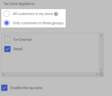 Tax Zone Applies to