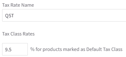 Fill in the default tax class for GST tax rate.
