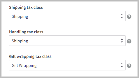 example of shipping, handling, and gift wrapping tax classes