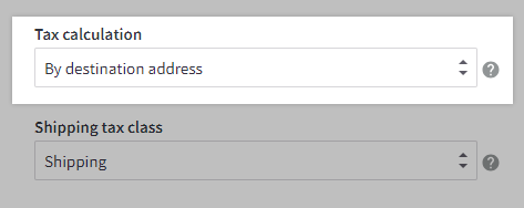 tax setting for calculating taxes based on shipping, billing or store address