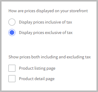 inclusive/exclusive pricing display setting and options to display both pricing on category and brand pages