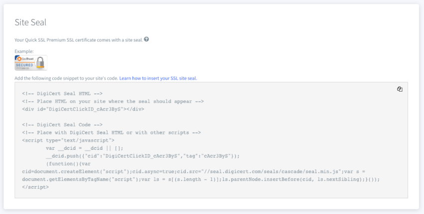 Adding a GeoTrust SSL Seal to Your Store's Footer