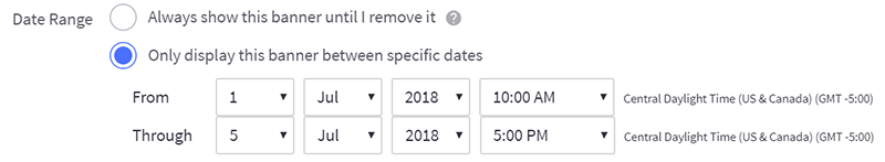 Date and Time settings