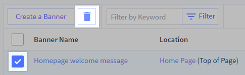 Delete banner
