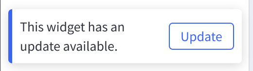 A widget update notification in Page Builder