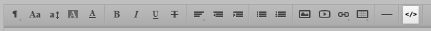 The HTML button in the WYSIWYG toolbar.
