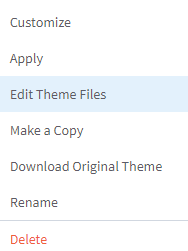 The Edit Theme Files menu option.