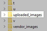 The uploaded_images folder in WebDAV