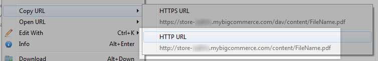 Copy the HTTP URL