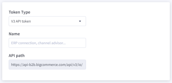 The available fields when creating a new V3 API account in the B2B Edition control panel