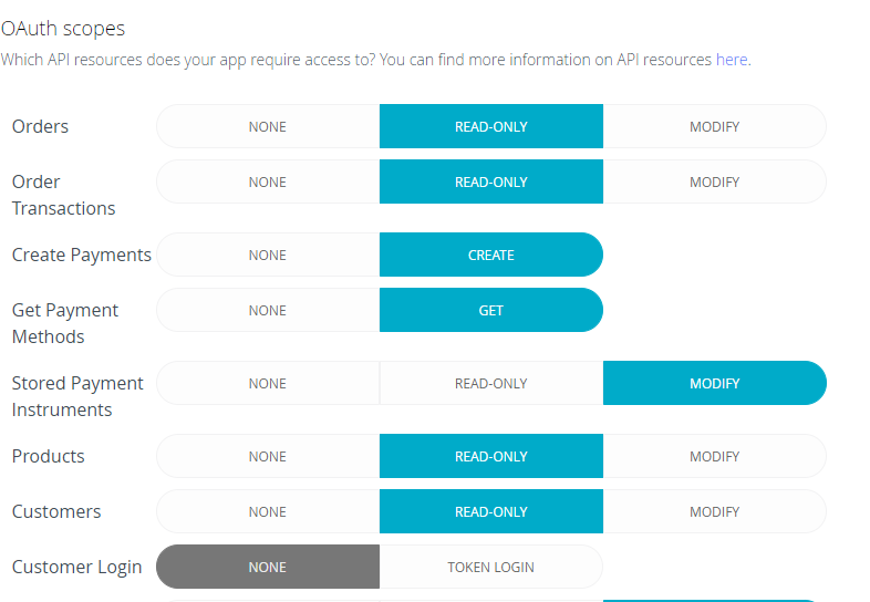 Assign OAuth scopes