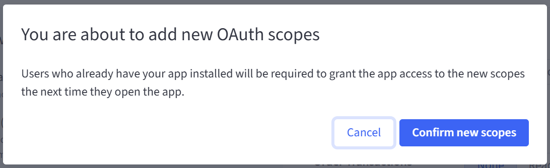 Confirm OAuth changes