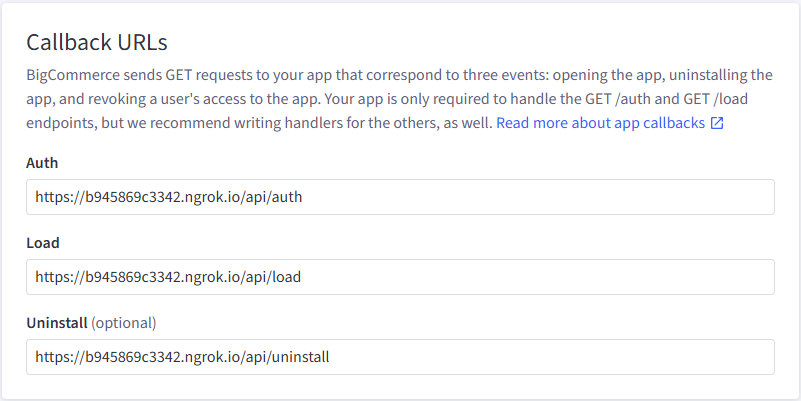 Callback URLs