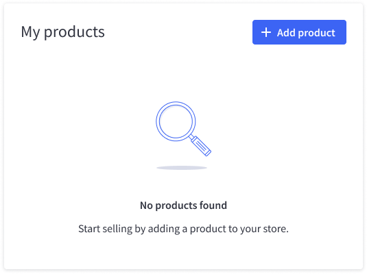 No products found empty
state