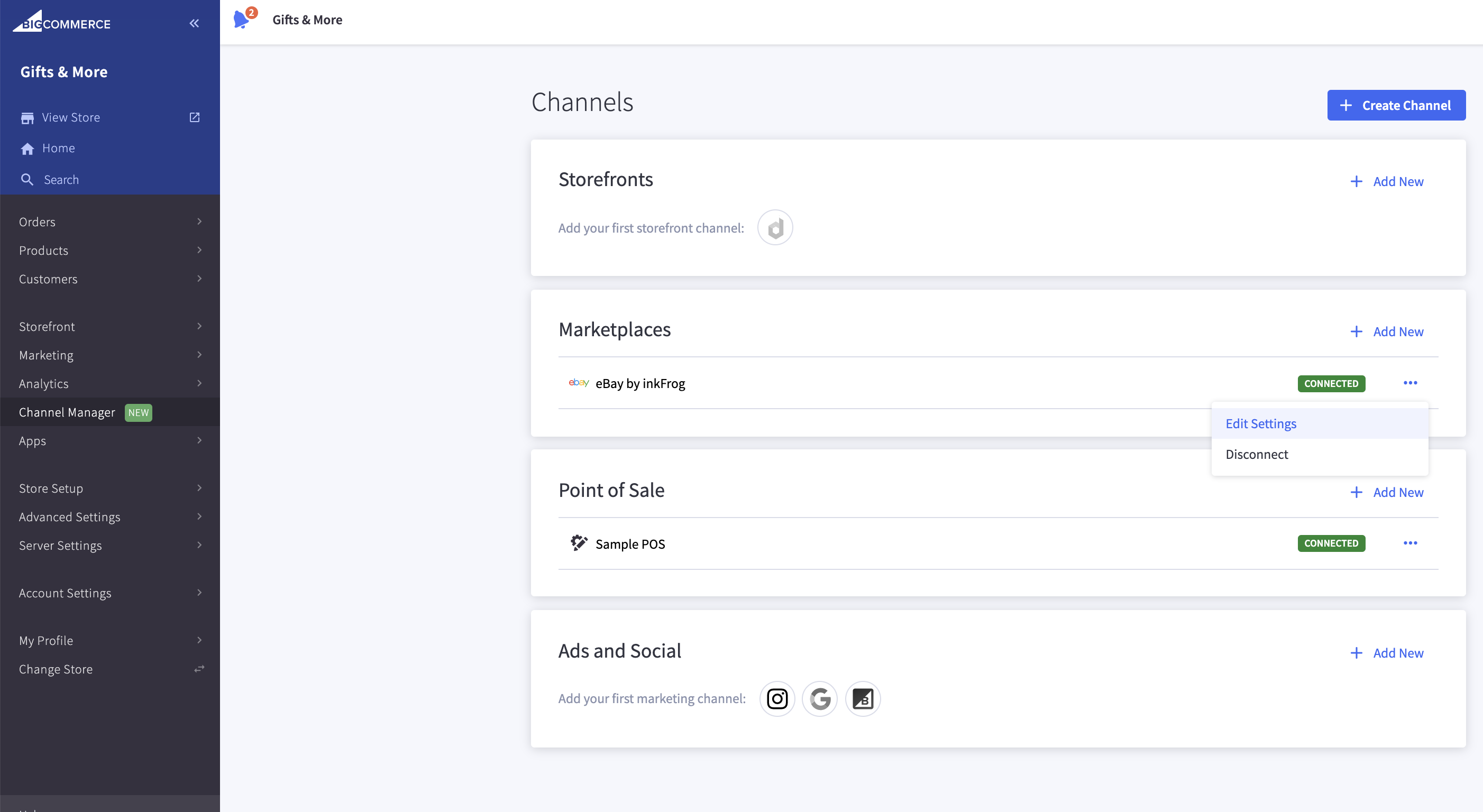 Edit Channel Settings