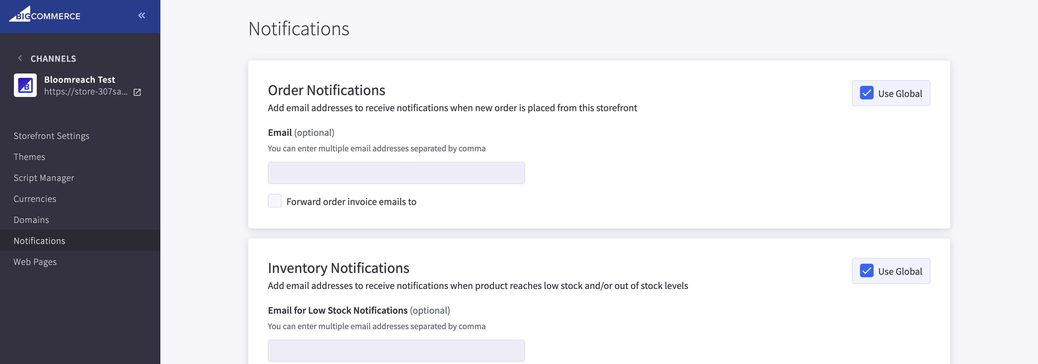 Channel Notification Settings