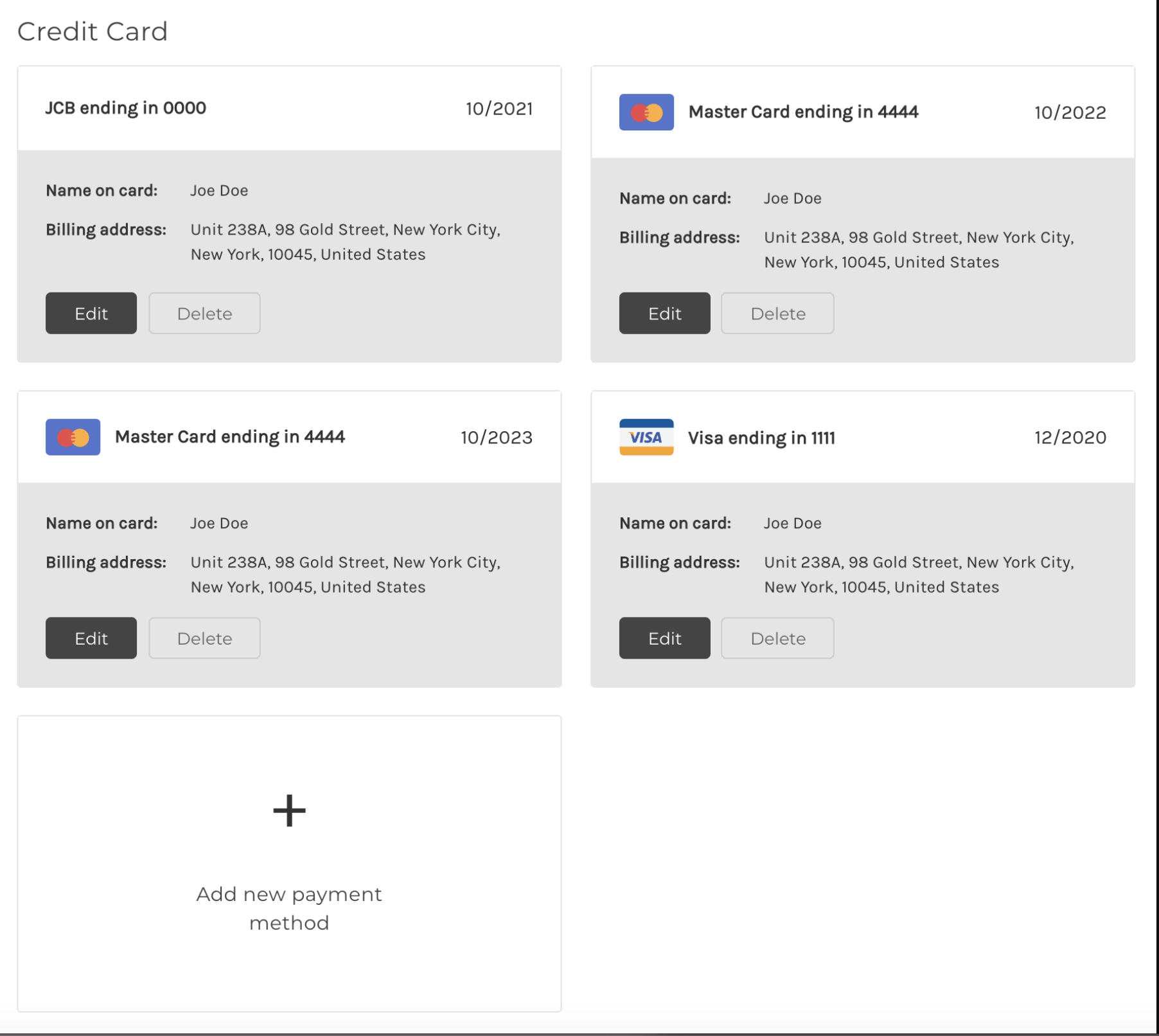 Implementation of Add, Edit, and Delete Methods