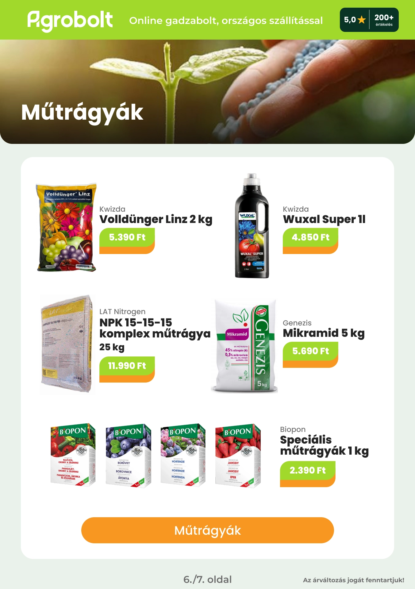 agrobolt akciós újság 5 oldal