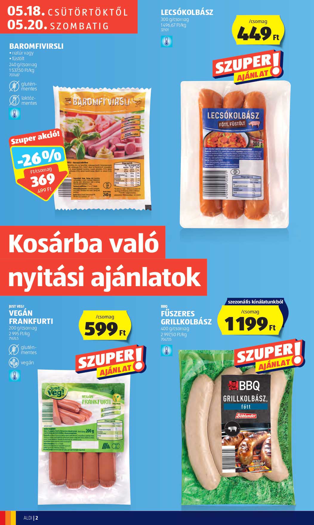 aldi-nagykanizsa akciós újság 2 oldal