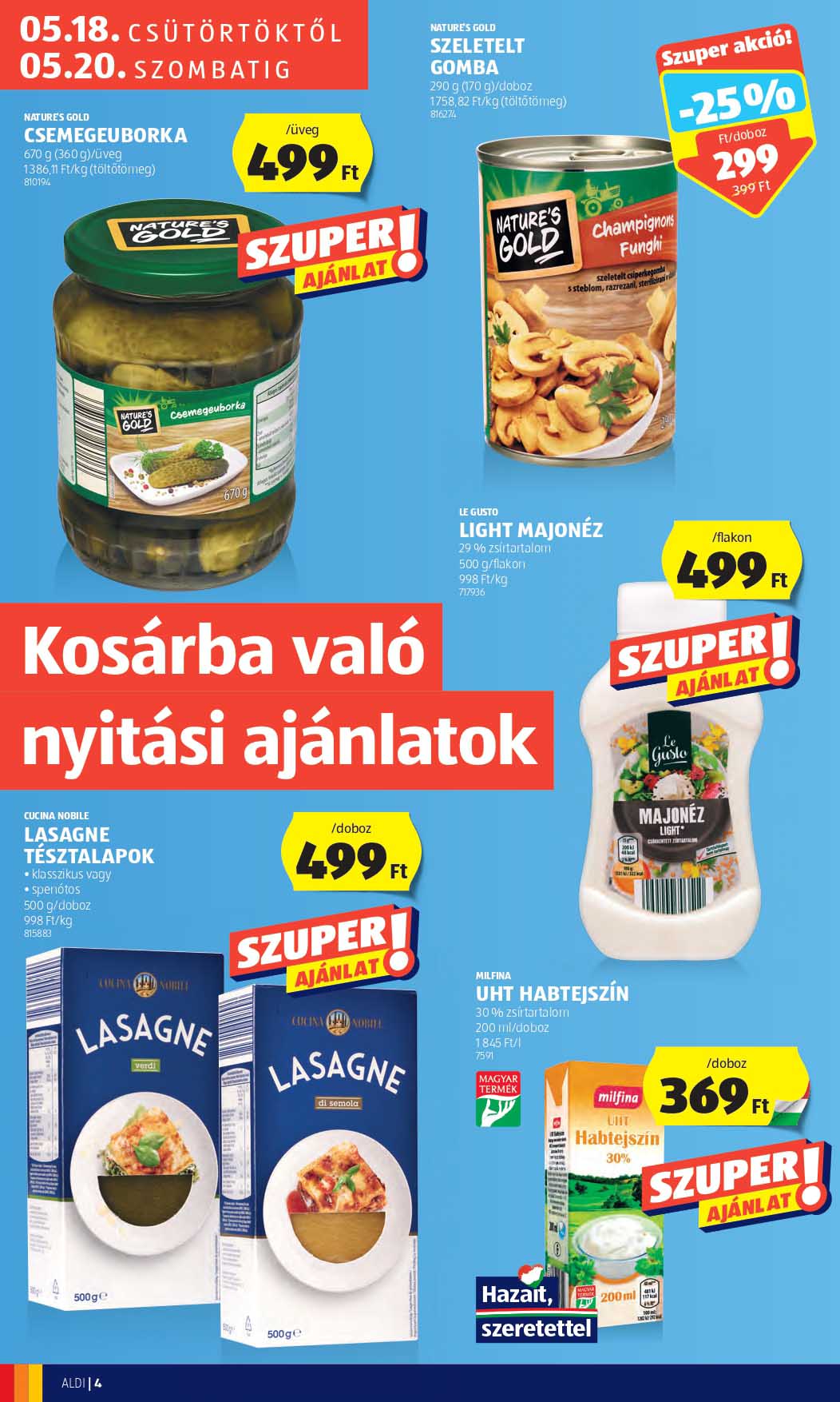 aldi-nagykanizsa akciós újság 4 oldal