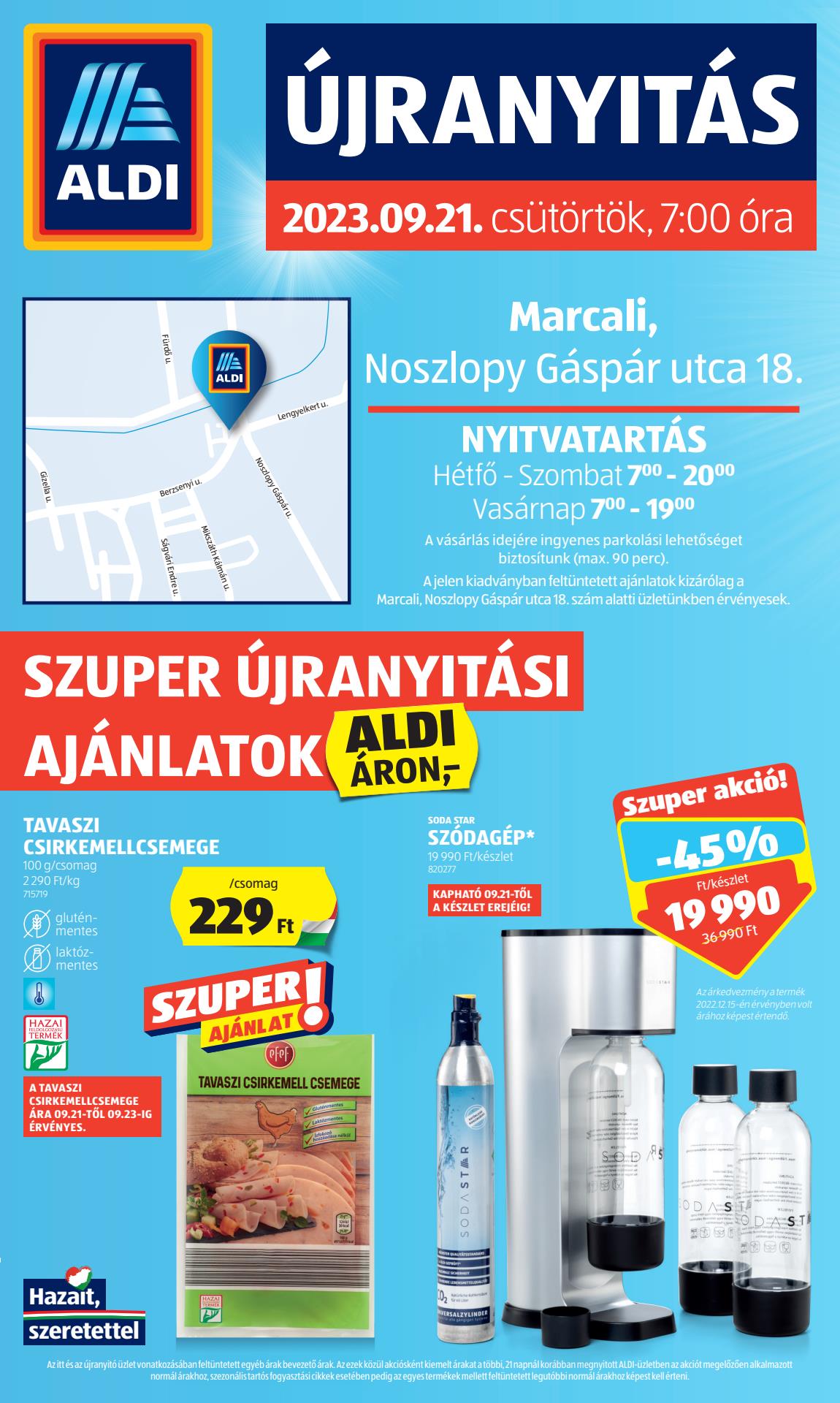 aldi-nyitas akciós újság 1 oldal