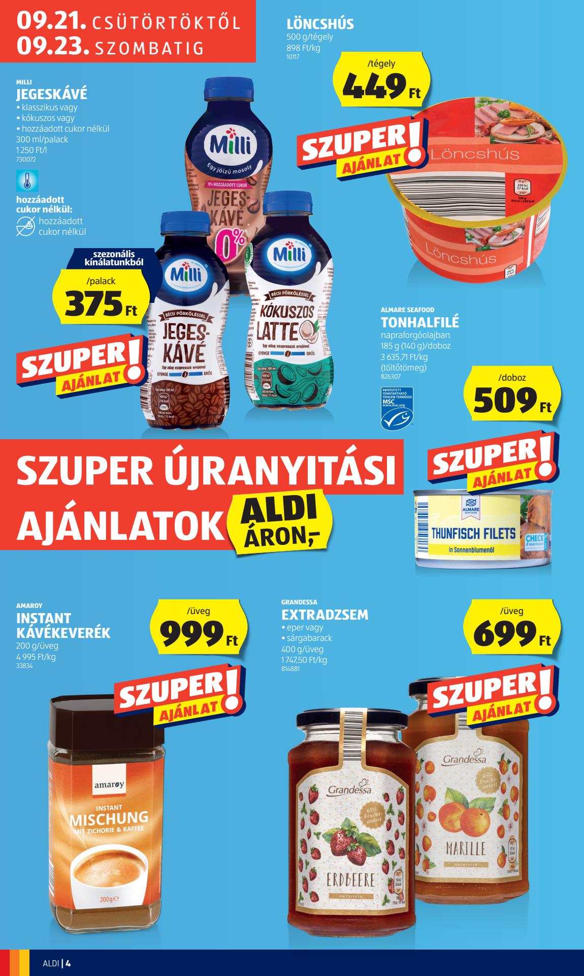 aldi-nyitas akciós újság 4 oldal