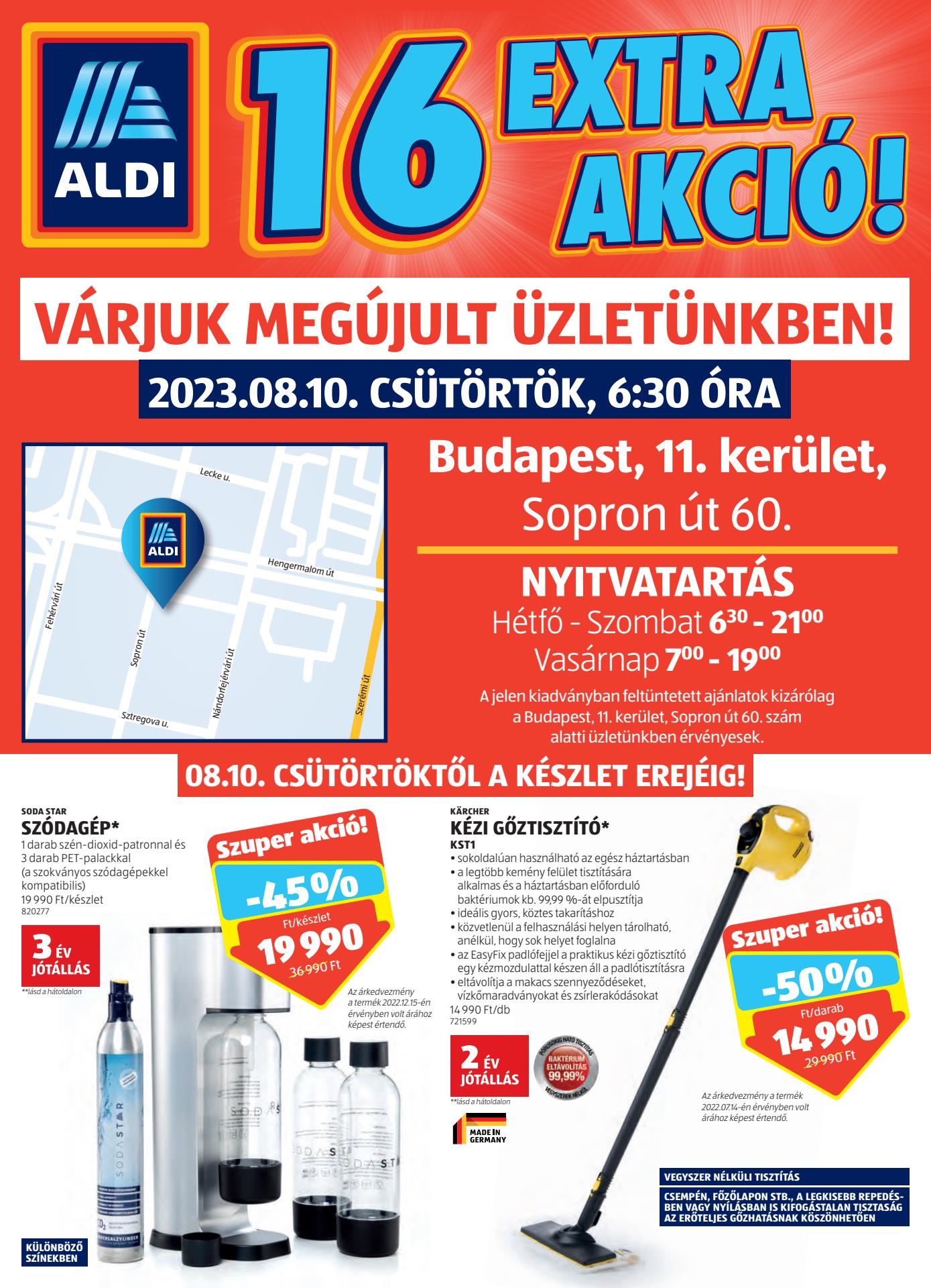 aldi-soproni-ut akciós újság 1 oldal