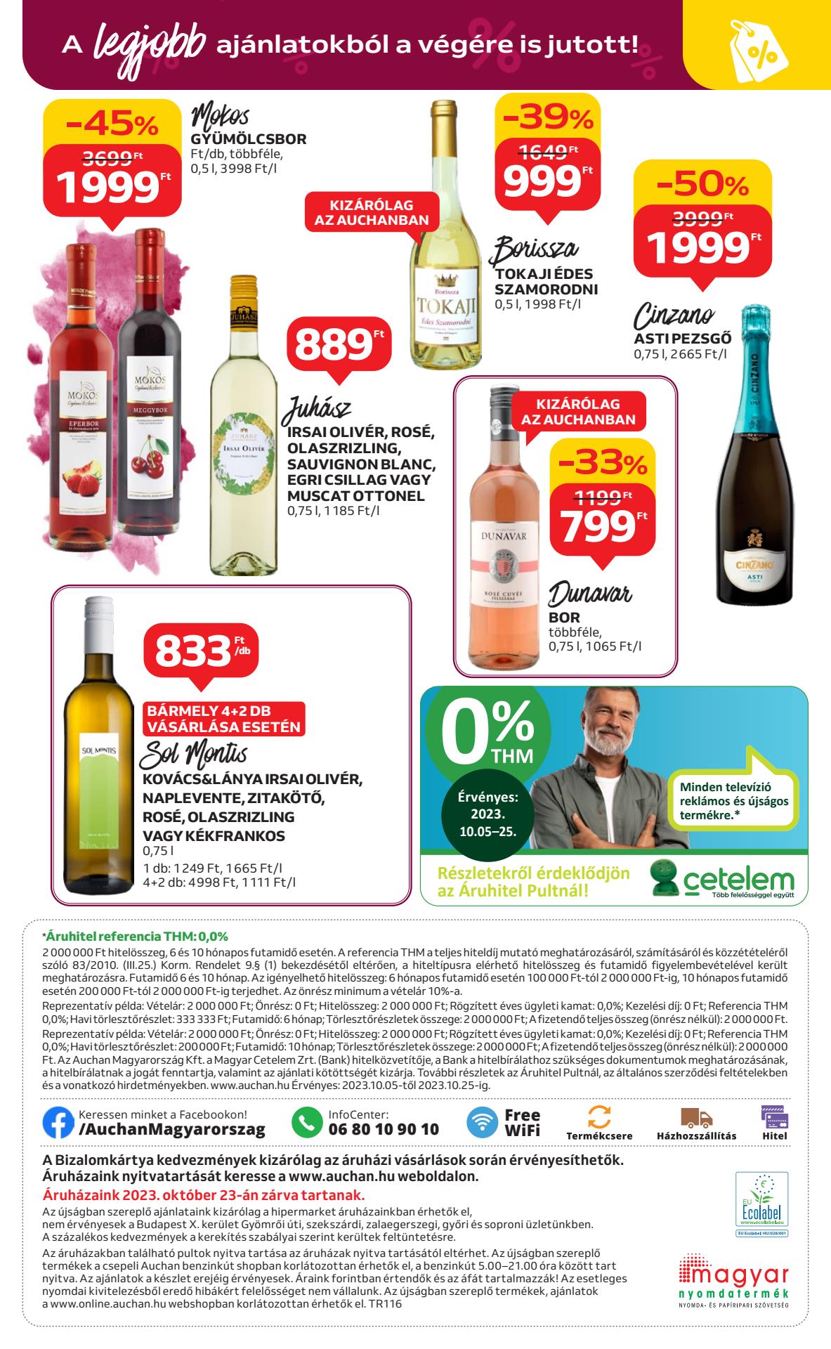 auchan-bor akciós újság 32 oldal