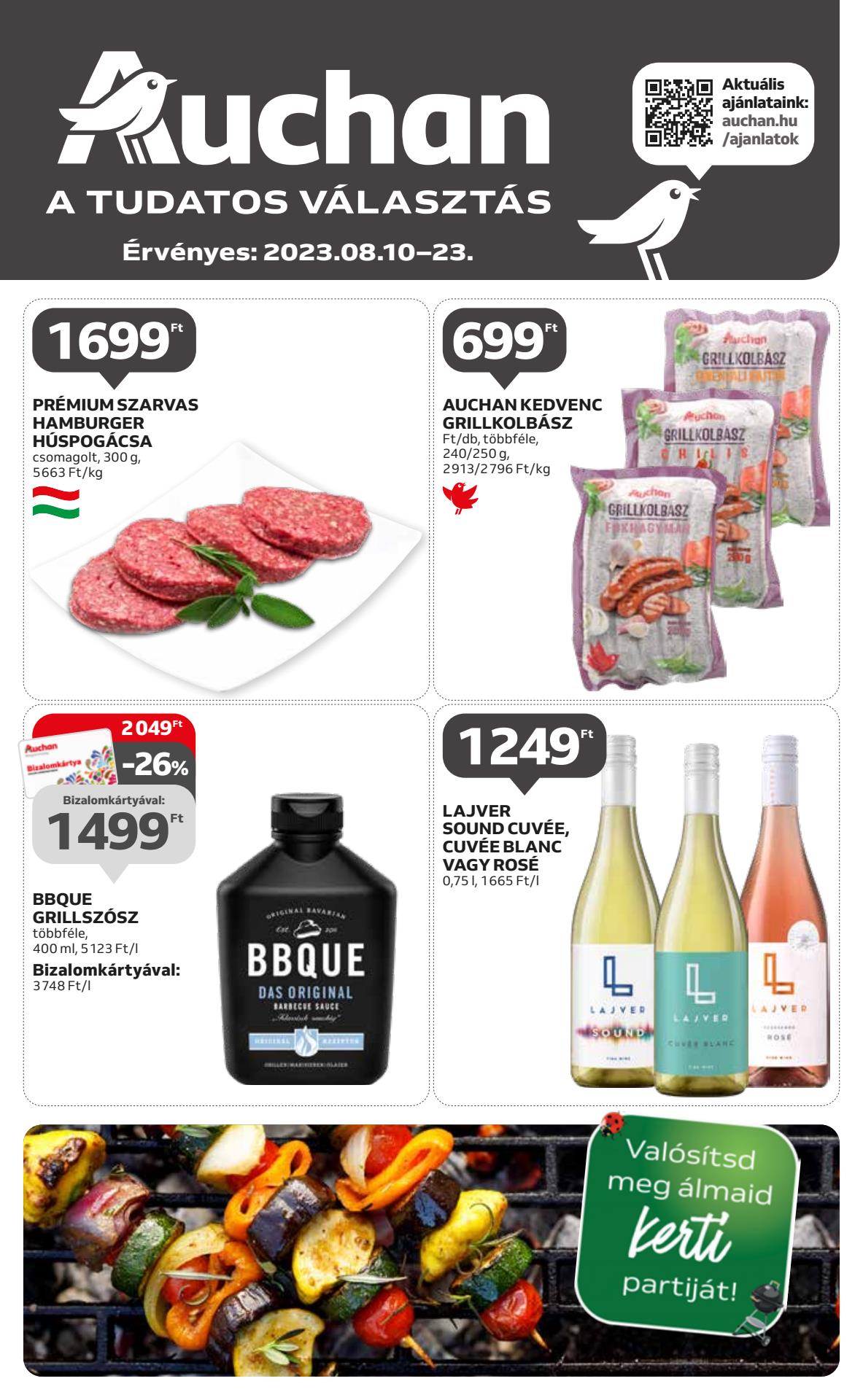 auchan-grill akciós újság 1 oldal