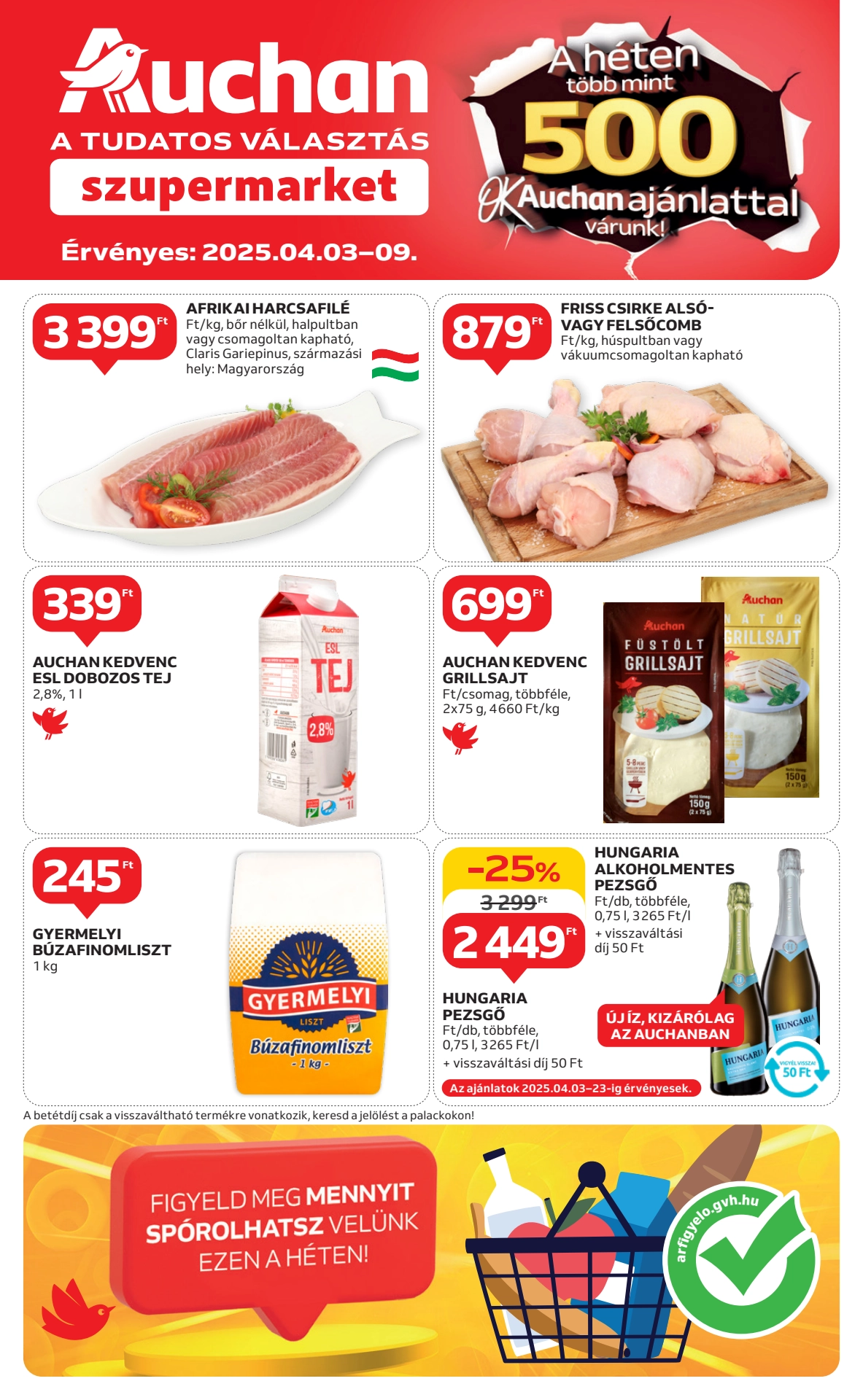 auchan-szupermarket akciós újság 1 oldal