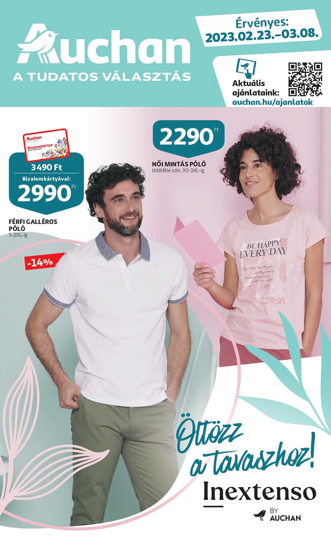 auchan-textil akciós újság 1 oldal