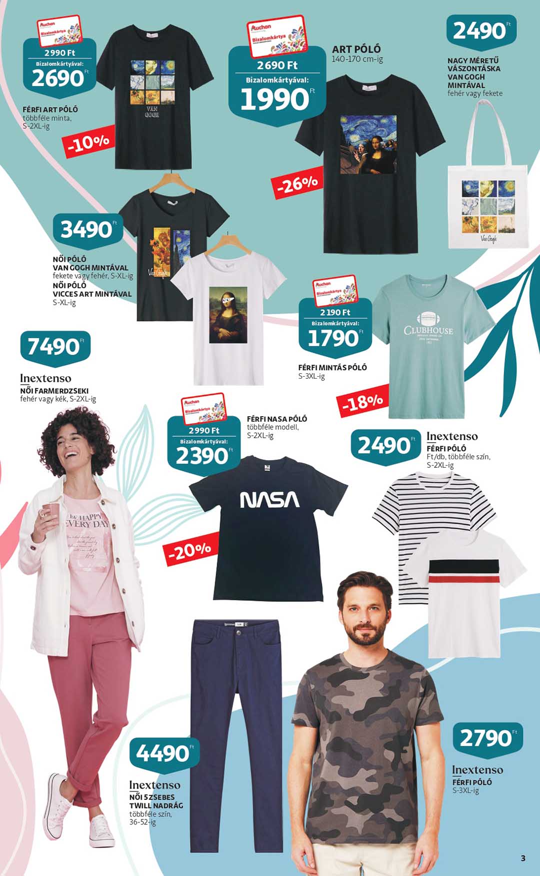 auchan-textil akciós újság 3 oldal