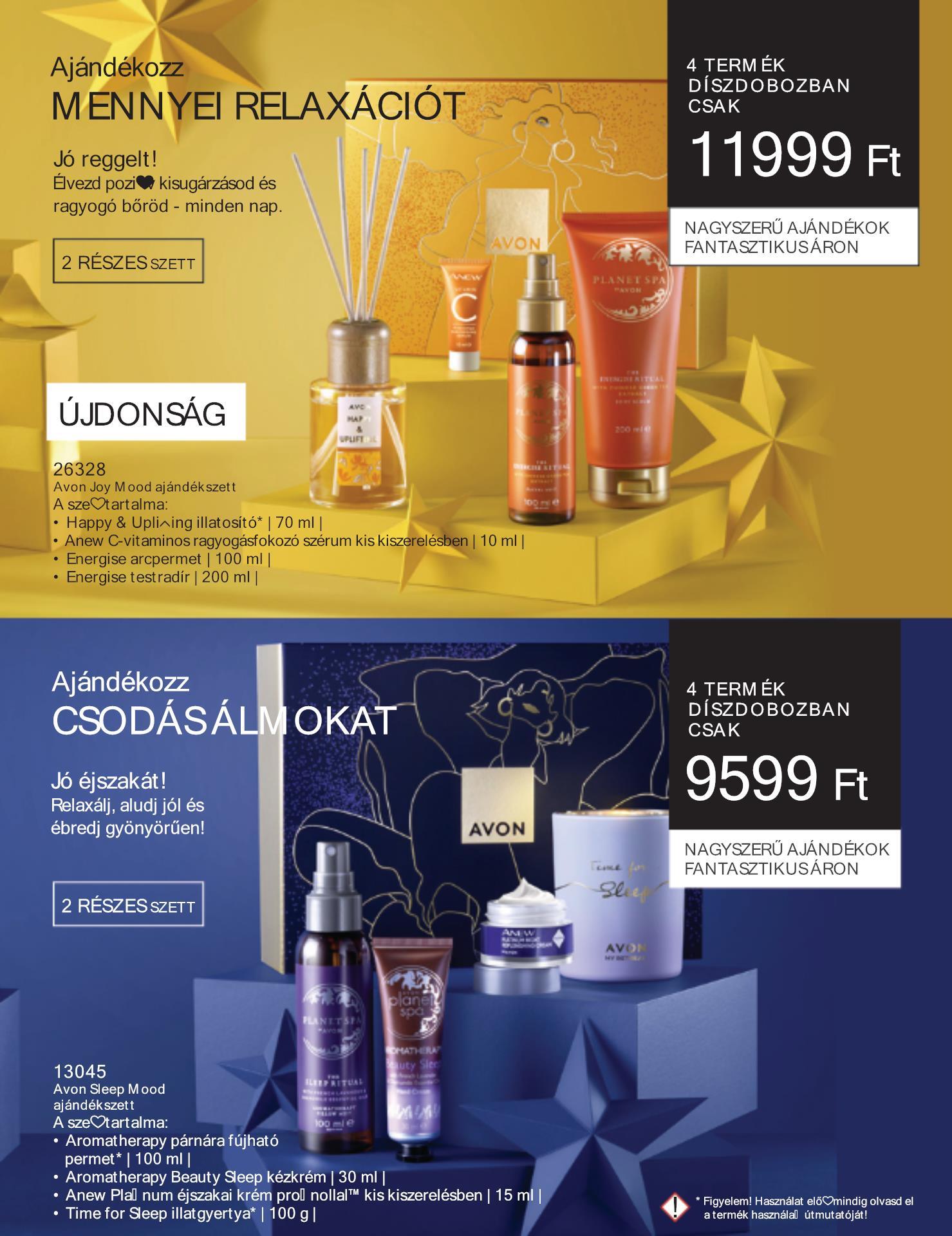 avon-ajandekszettek akciós újság 37 oldal