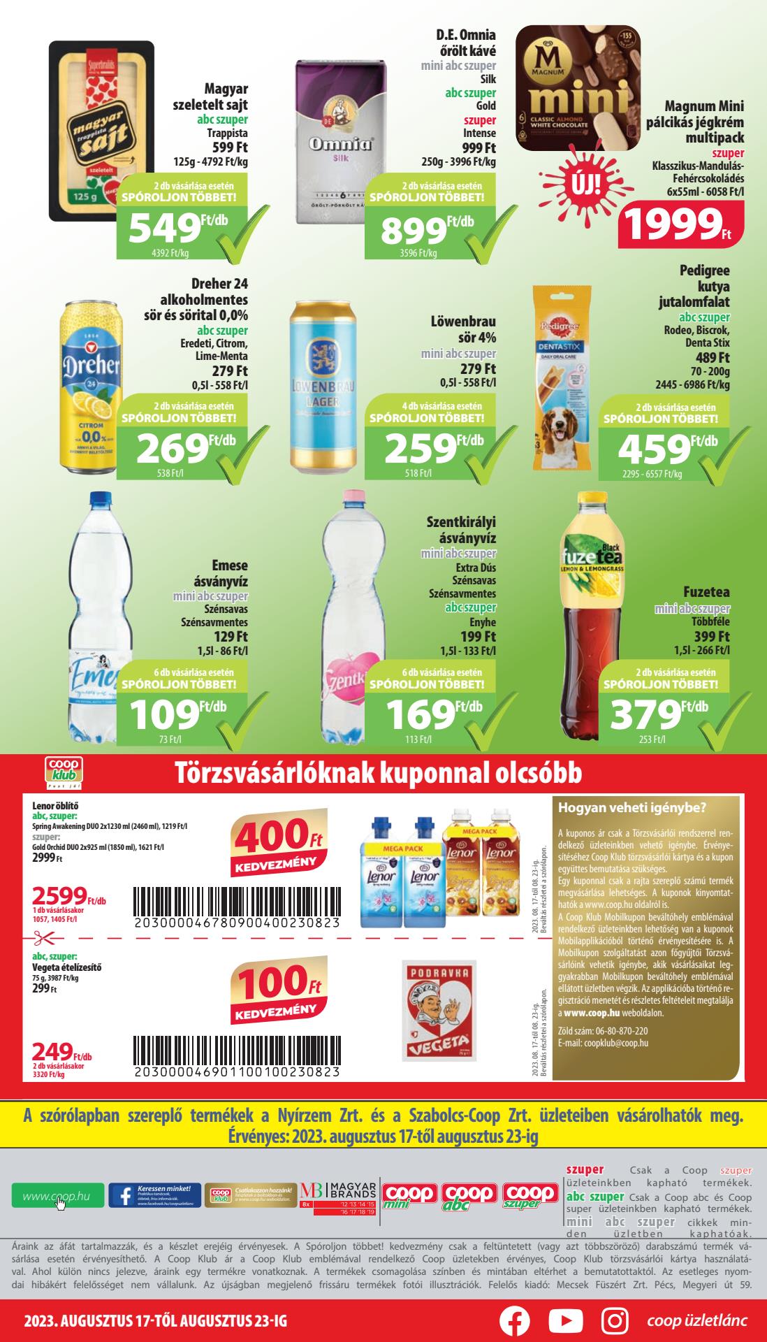 coop-nyirszem akciós újság 8 oldal